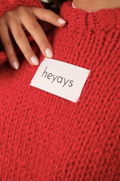 Basic Hand-Knitted Red Sweater