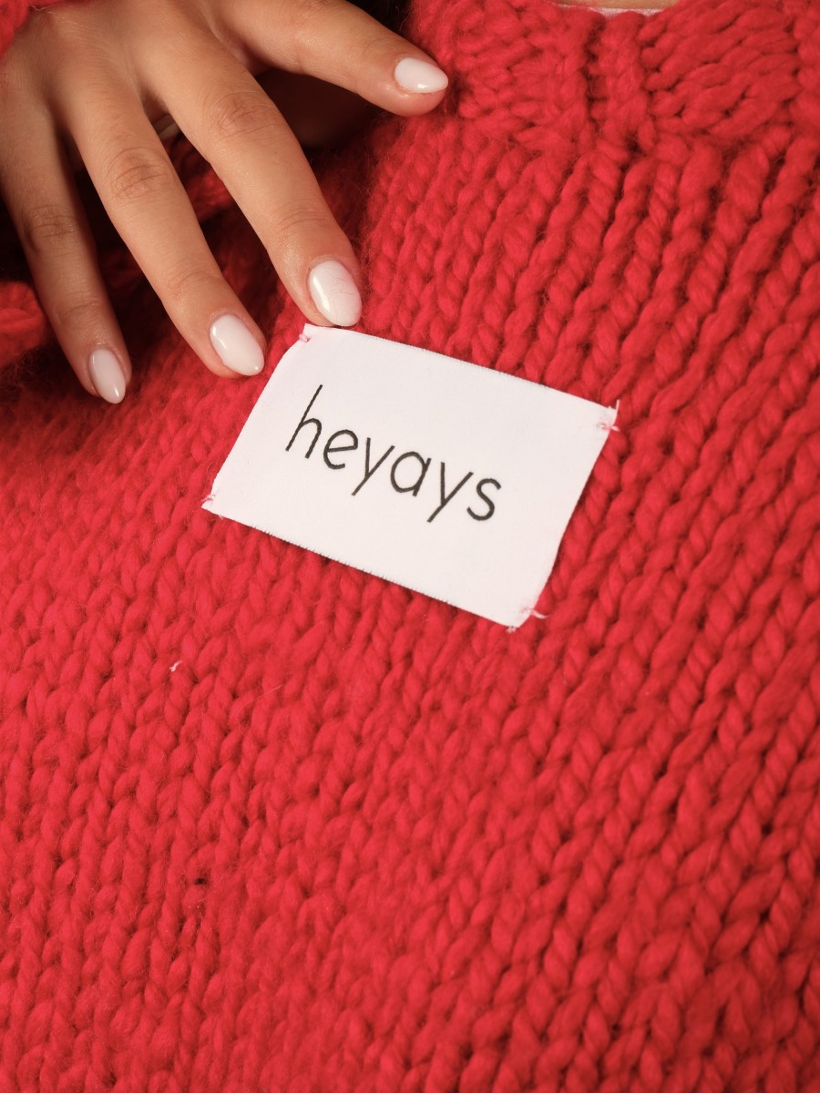 Basic Hand-Knitted Red Sweater