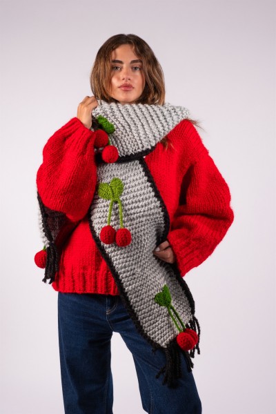 Basic Hand-Knitted Red Sweater