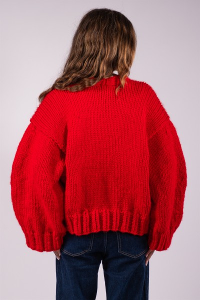 Basic Hand-Knitted Red Sweater