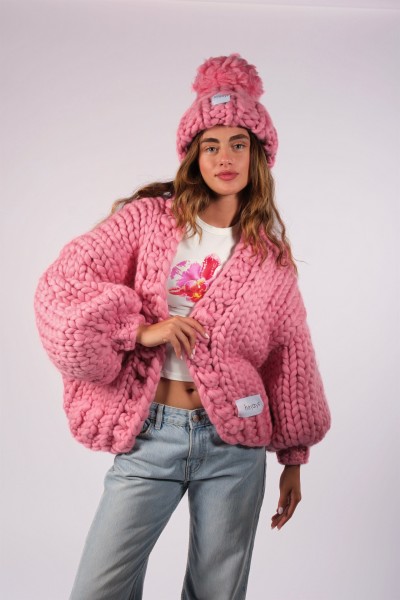 Basic Pink Wool Cardigan