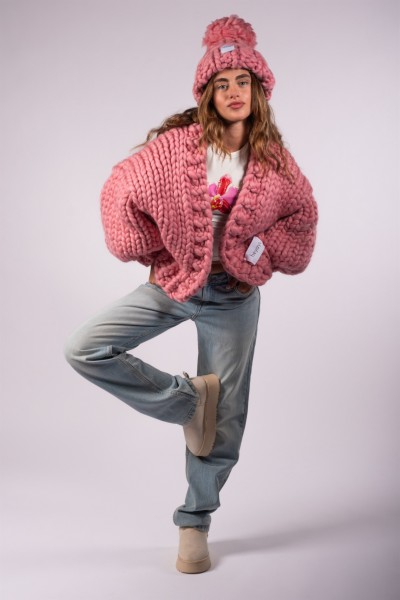 Basic Pink Wool Cardigan