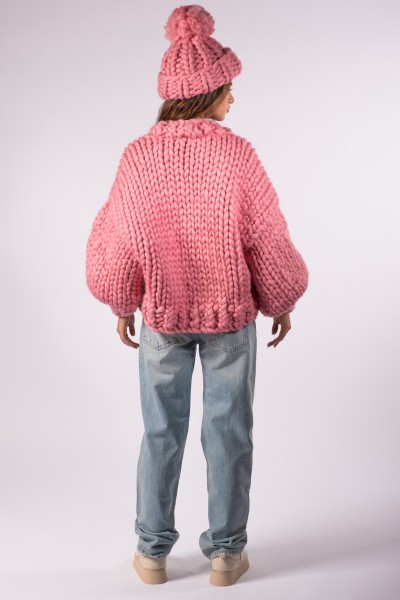 Basic Pink Wool Cardigan