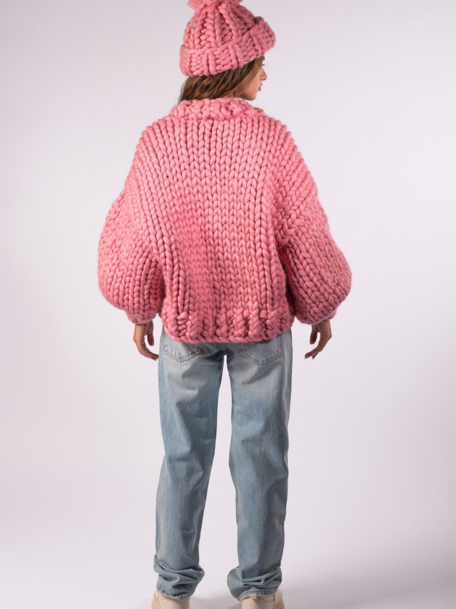 Basic Pink Wool Cardigan