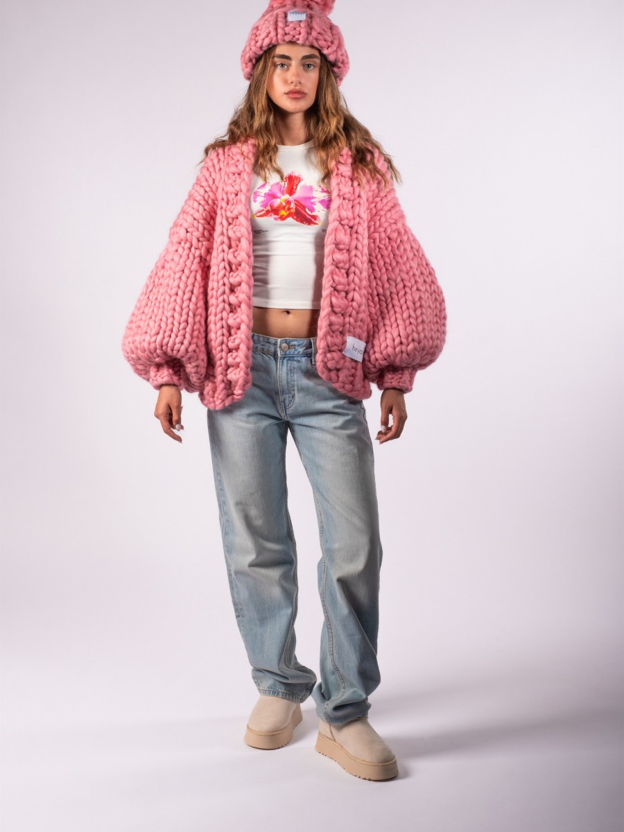 Basic Pink Wool Cardigan