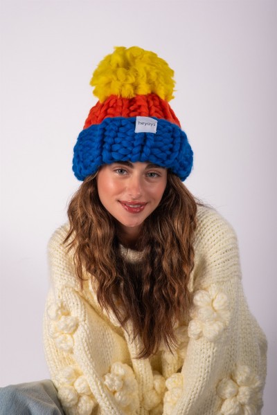 Hand-Knitted Neon Beanie