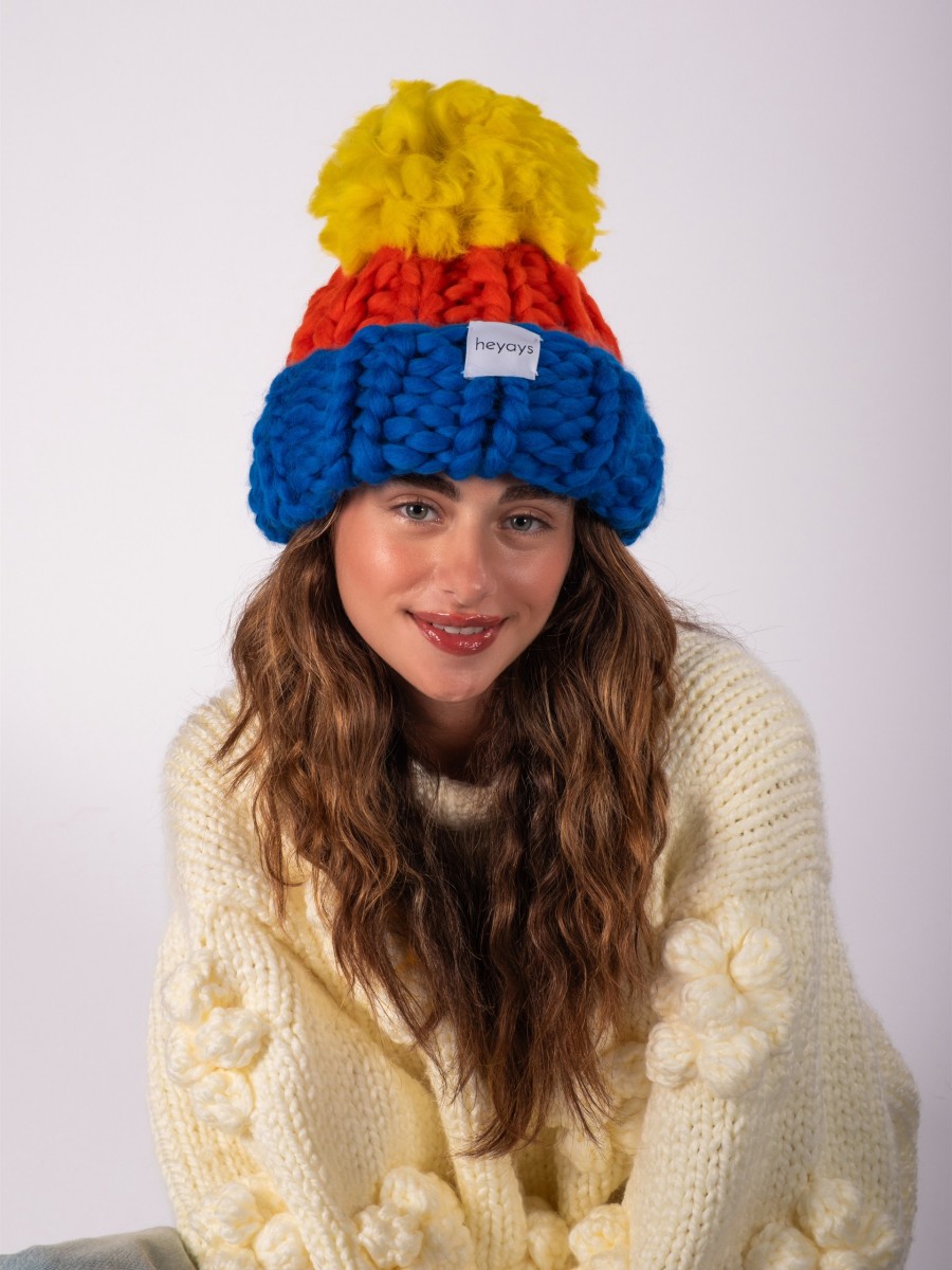 Hand-Knitted Neon Beanie
