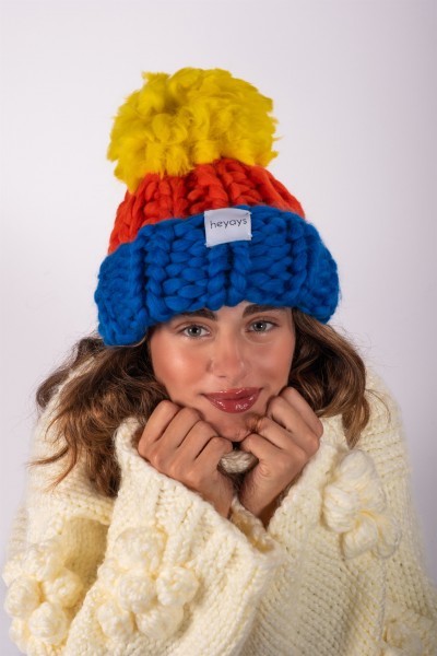 Hand-Knitted Neon Beanie