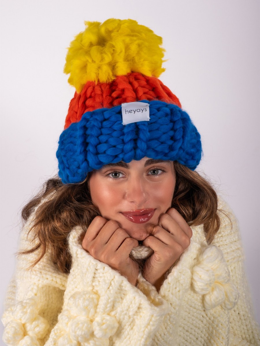 Hand-Knitted Neon Beanie