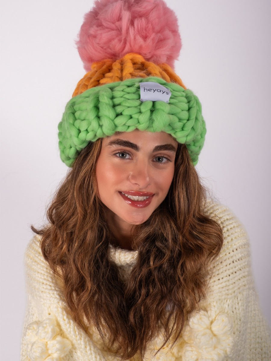Hand-Knitted Pastel Beanie