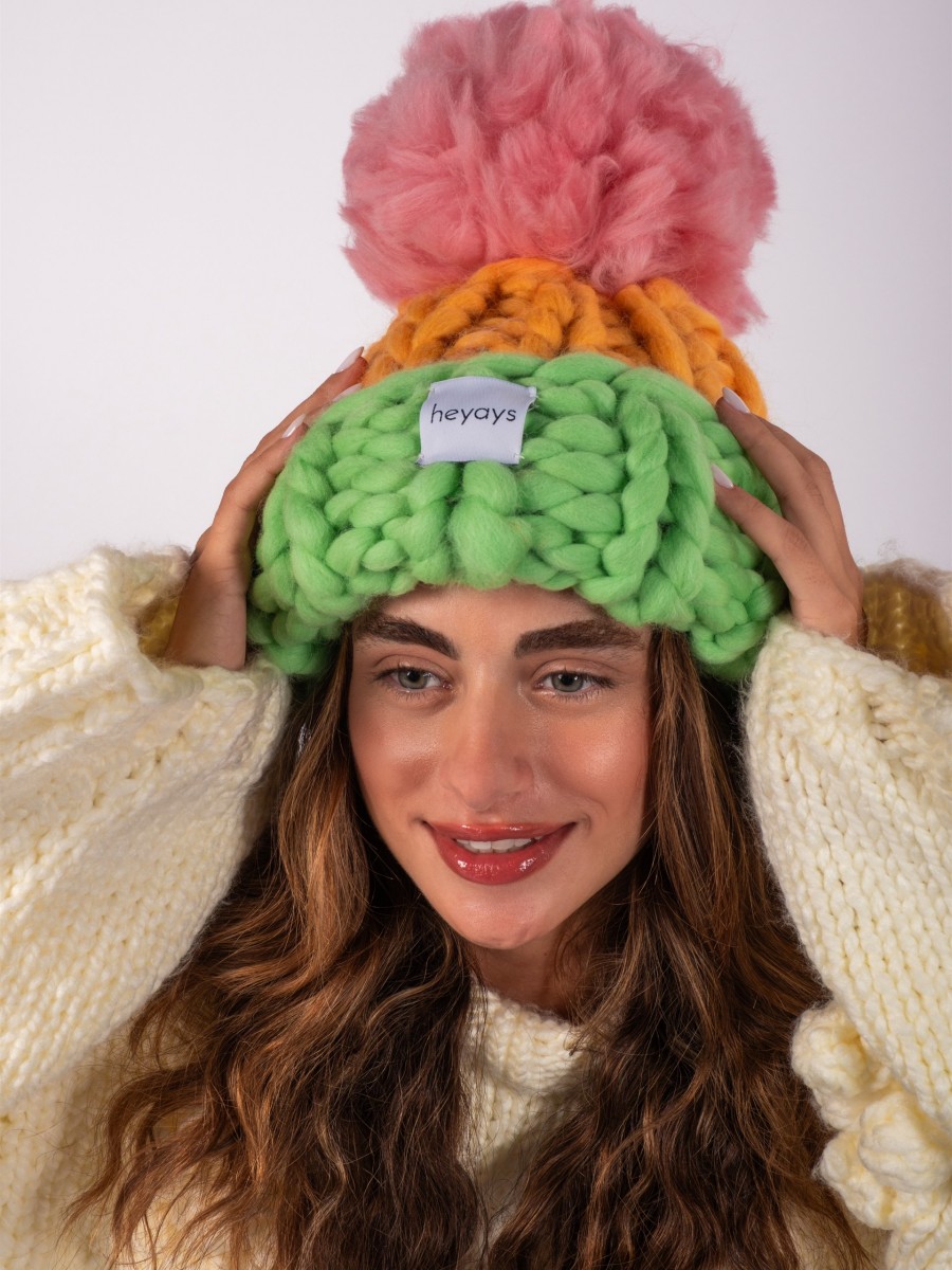Hand-Knitted Pastel Beanie