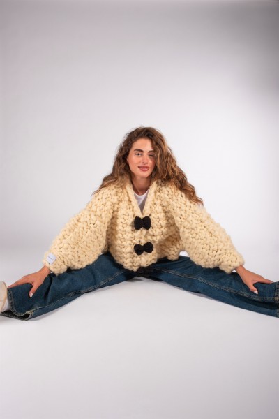 Bubblegum Hand-Knitted Cardigan