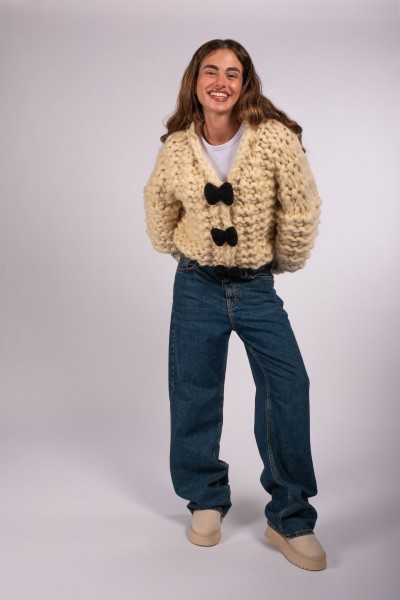 Bubblegum Hand-Knitted Cardigan