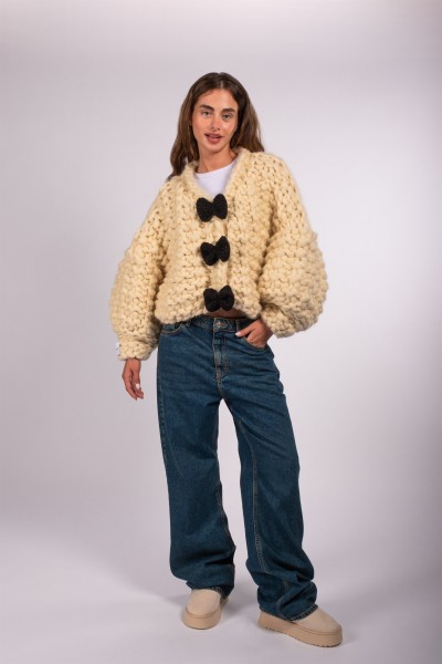 Bubblegum Hand-Knitted Cardigan