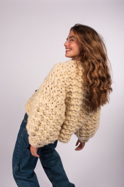 Bubblegum Hand-Knitted Cardigan