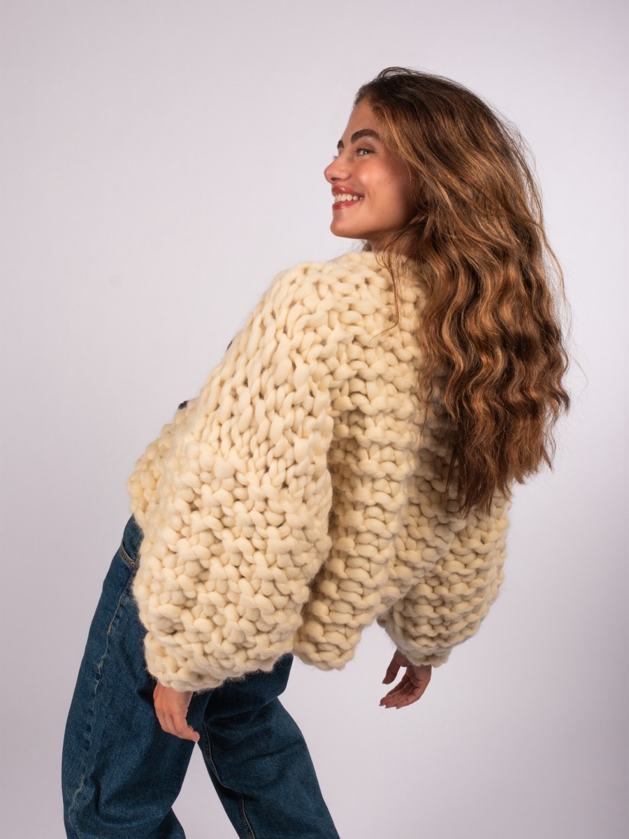 Bubblegum Hand-Knitted Cardigan