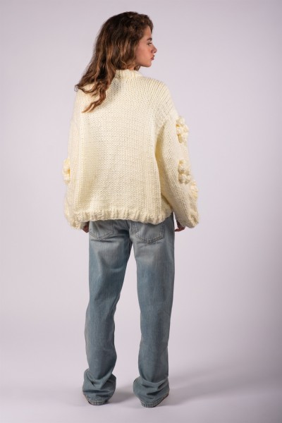 Floret Ecru Hand-Knitted Sweater
