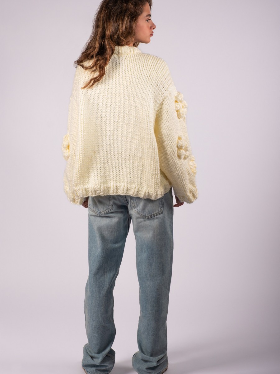 Floret Ecru Hand-Knitted Sweater