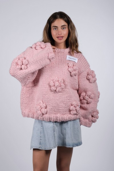 Floret Pink Hand-Knitted Sweater