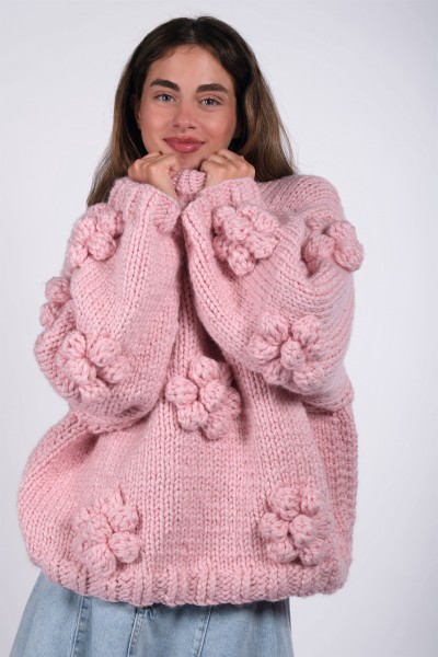 Floret Pink Hand-Knitted Sweater