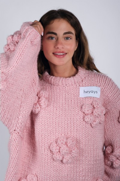 Floret Pink Hand-Knitted Sweater