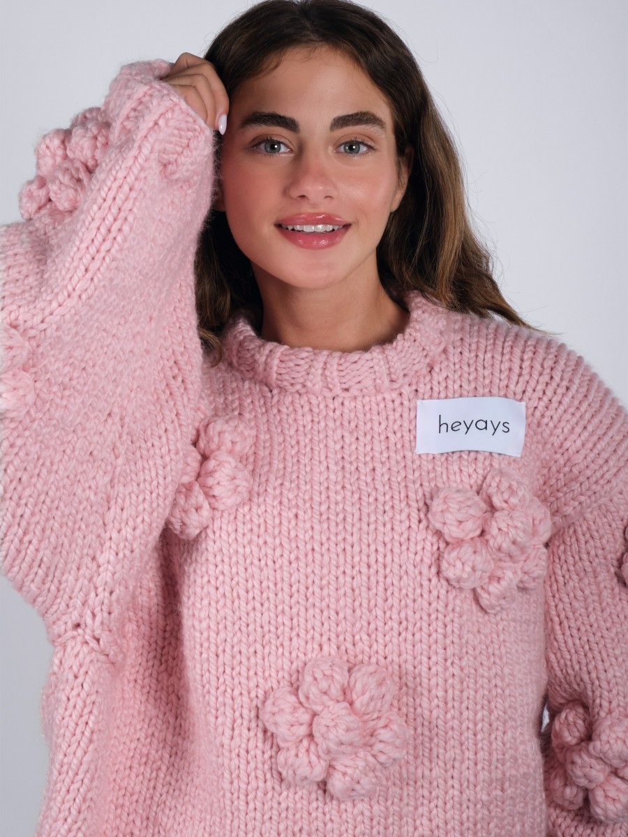 Floret Pink Hand-Knitted Sweater