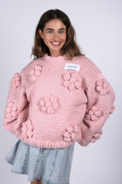 Floret Pink Hand-Knitted Sweater