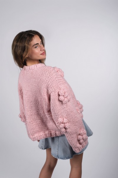 Floret Pink Hand-Knitted Sweater