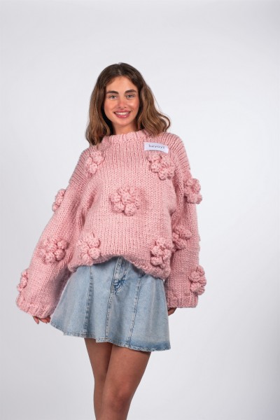 Floret Pink Hand-Knitted Sweater