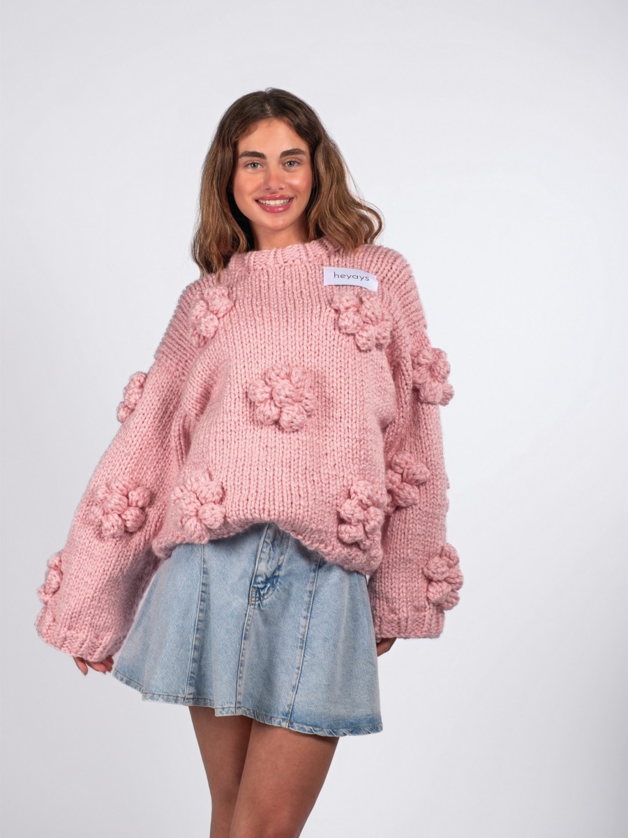 Floret Pink Hand-Knitted Sweater