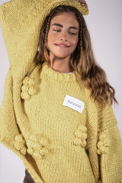 Floret Yellow Hand-Knitted Sweater