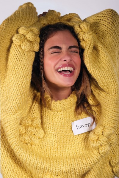 Floret Yellow Hand-Knitted Sweater