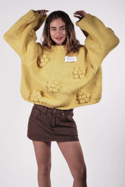 Floret Yellow Hand-Knitted Sweater