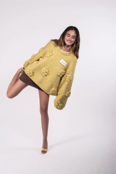 Floret Yellow Hand-Knitted Sweater