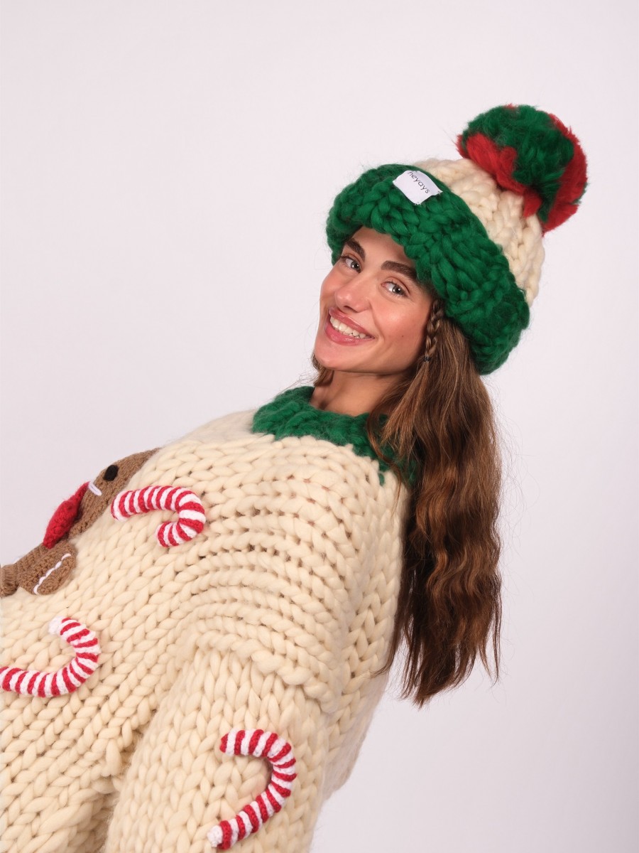 Ginger Cane Hand-Knitted Sweater + Beanie Set