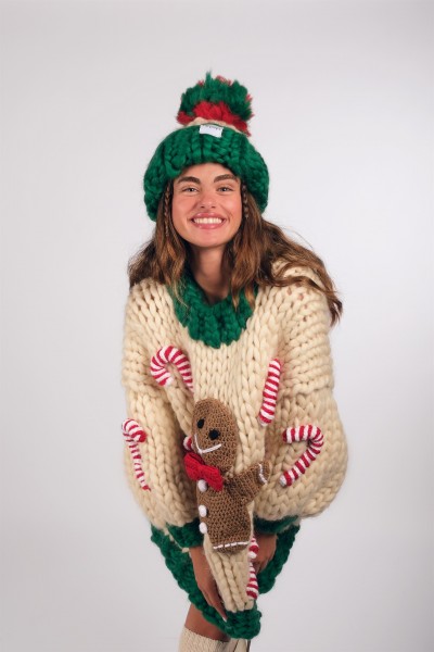 Ginger Cane Hand-Knitted Sweater + Beanie Set