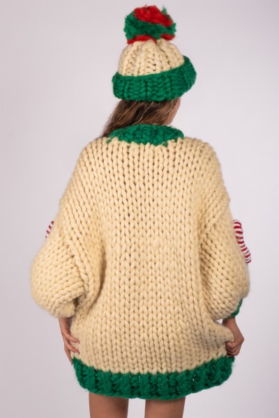Ginger Cane Hand-Knitted Sweater + Beanie Set
