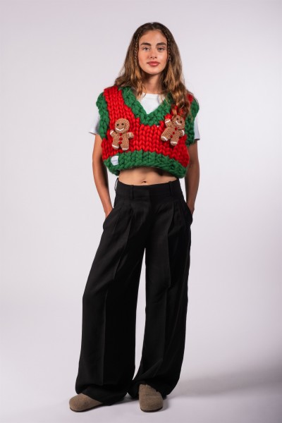 Gingerbread Hand-Knitted Vest