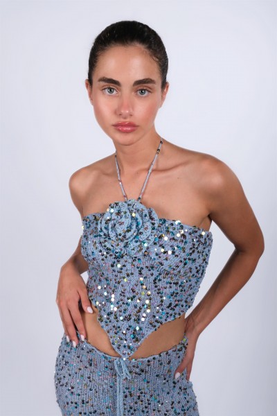 Mermaid Knit Strapless Top