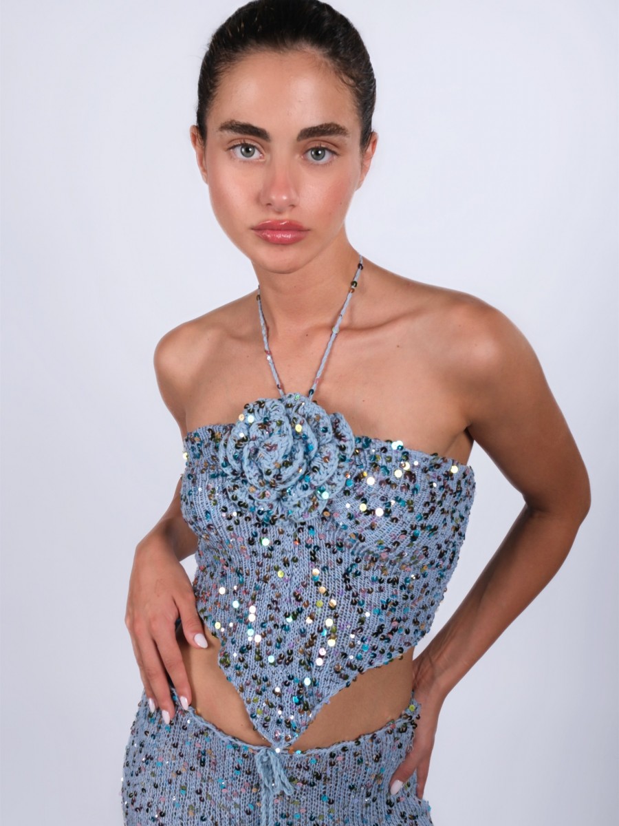 Mermaid Knit Strapless Top