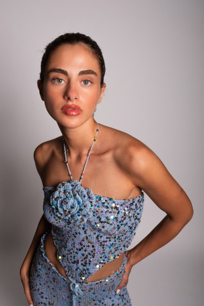 Mermaid Knit Strapless Top