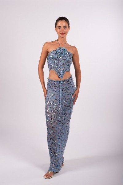 Mermaid Knit Strapless Top