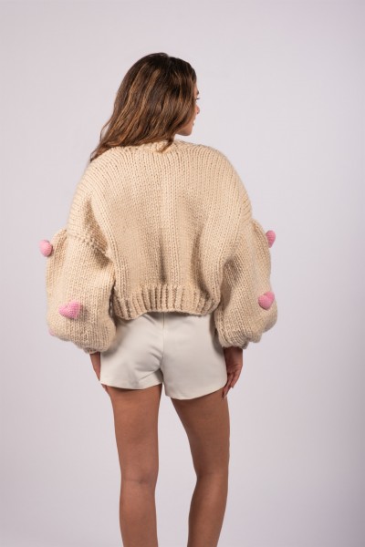 Pink Love Hand-Knitted Cardigan