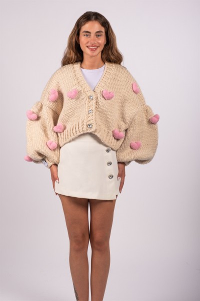 Pink Love Hand-Knitted Cardigan