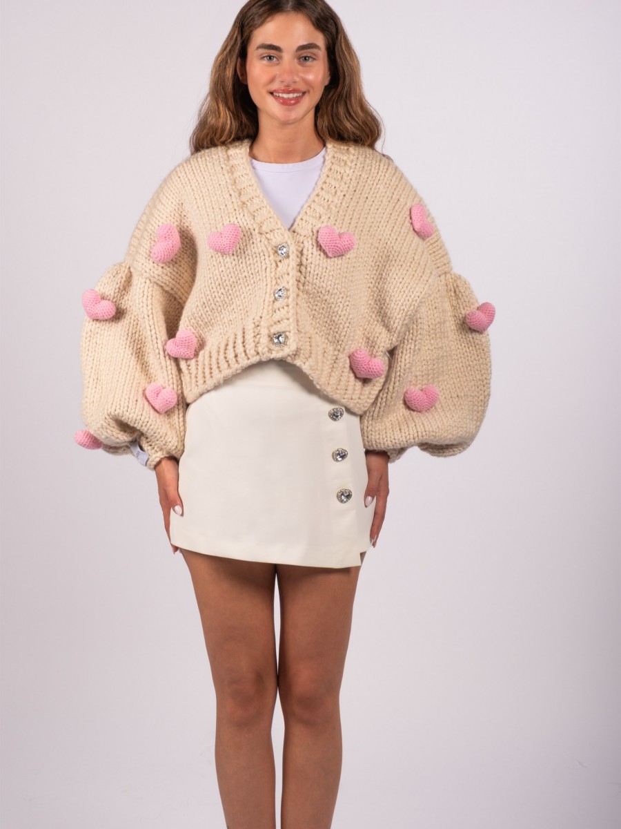Pink Love Hand-Knitted Cardigan