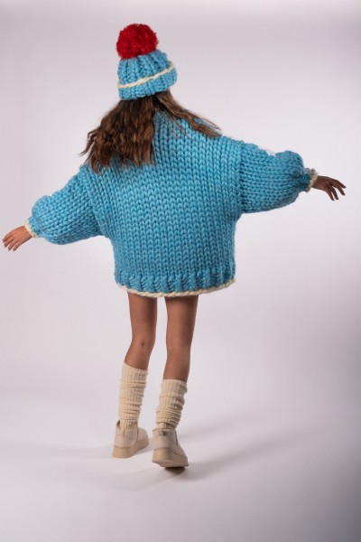 Santa Hand-Knitted Sweater + Beanie Set
