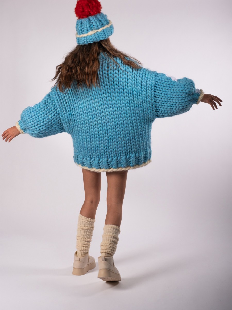 Santa Hand-Knitted Sweater + Beanie Set
