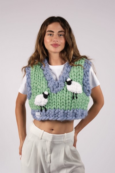 Sheep Hand-Knitted Vest