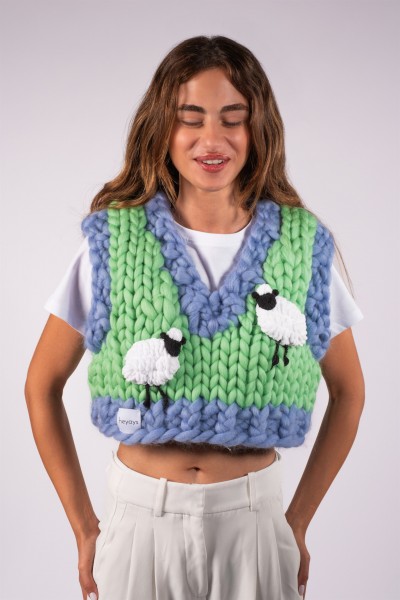 Sheep Hand-Knitted Vest