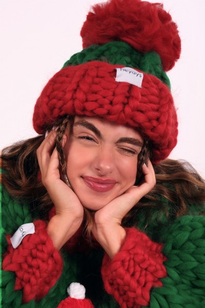 Snowman Hand-Knitted Sweater + Beanie Set